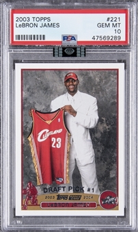 2003-04 Topps #221 LeBron James Rookie Card – PSA GEM MT 10 - MBA Black Diamond Certified
